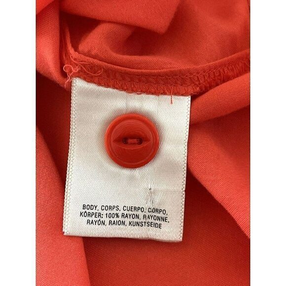 Maeve For Anthropologie Woman's Sz S Orange Tangerine Raffine Popover Blouse - Picture 6 of 8